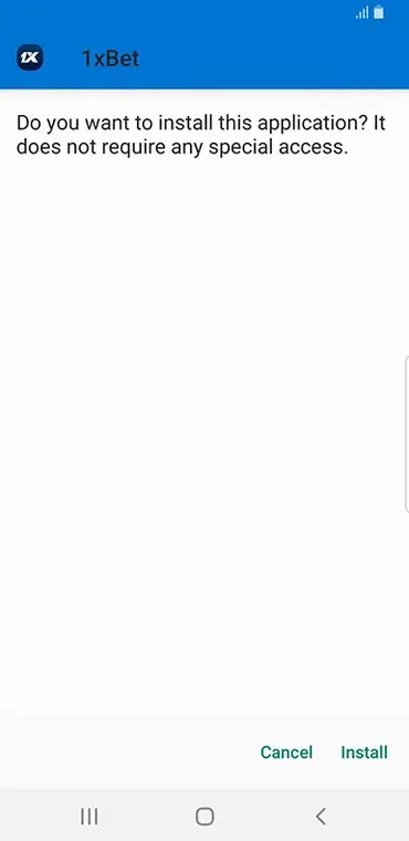 Android asks to confirm the installation of the operator APK